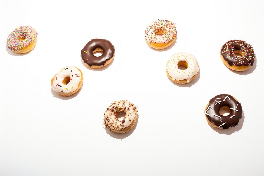 Donuts bagel food white background.