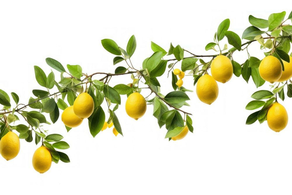 Hanging lemon tree branches fruit plant food.