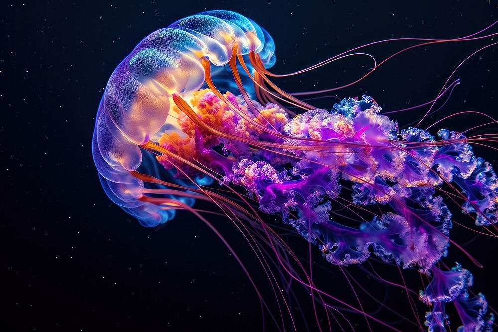 Jellyfish invertebrate zooplankton underwater.