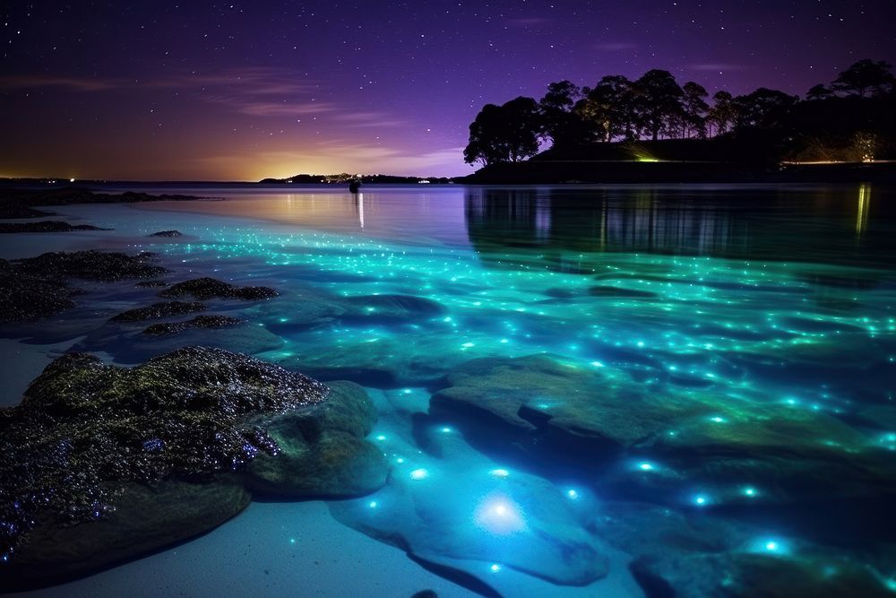 Bioluminescence of Jervis bay beach outdoors nature.