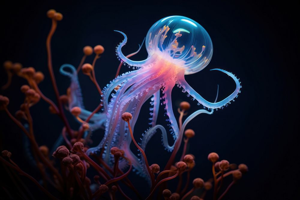 Squid jellyfish octopus animal.