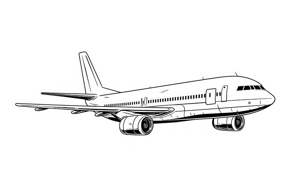 Plane sketch aircraft airplane.