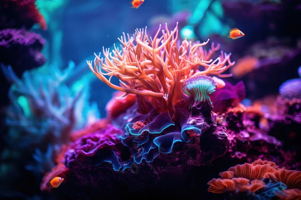 Coral reef sea aquarium outdoors.