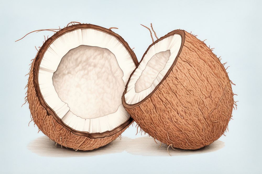 Coconut coconut eggshell produce.