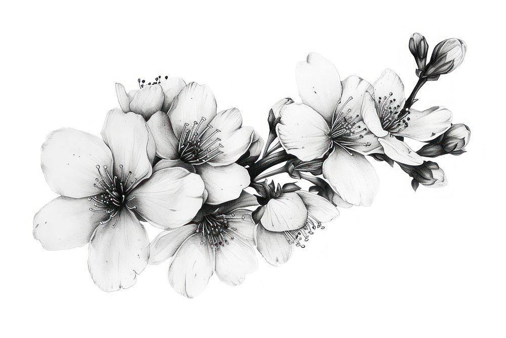 Cherry blossom tattoo drawing flower sketch.