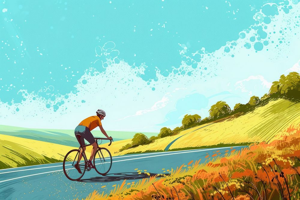 Cycling bicycle vehicle cartoon.