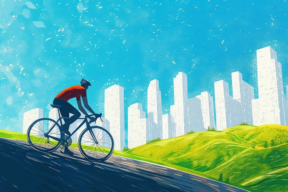 Cycling bicycle vehicle cartoon.