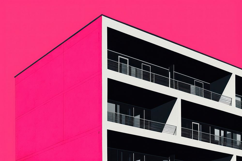 Building architecture wall pink.