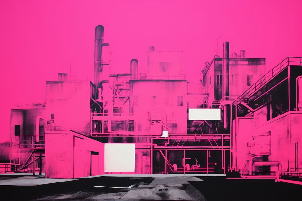 Factory architecture refinery pink.