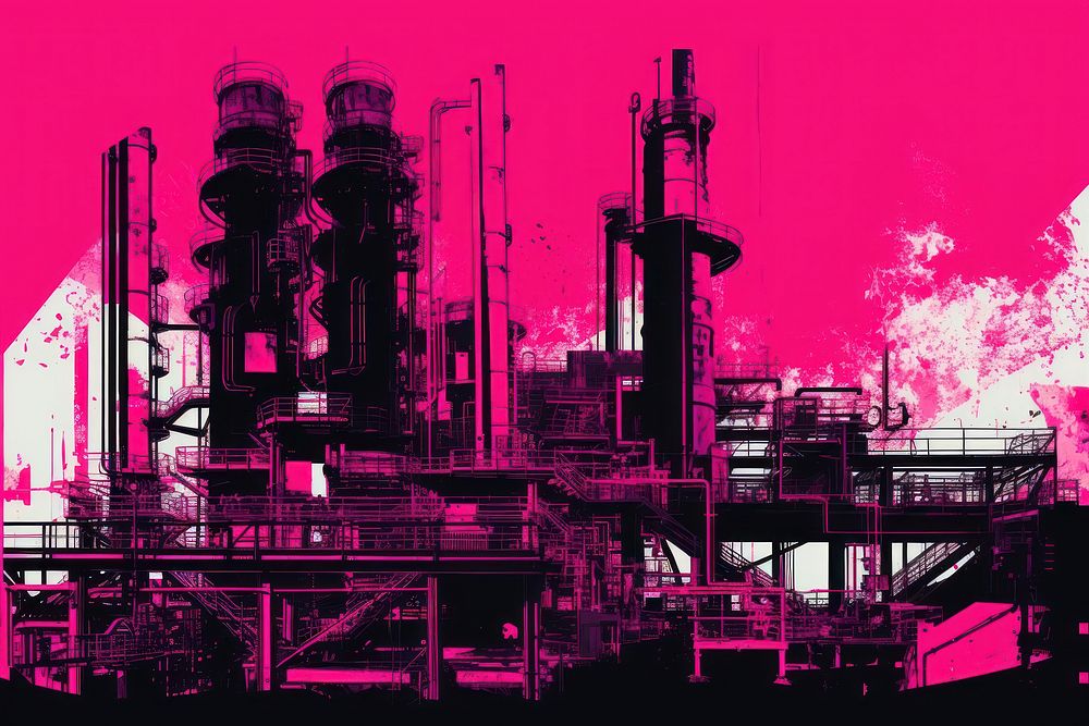 Petroleum manufacturing architecture refinery factory.