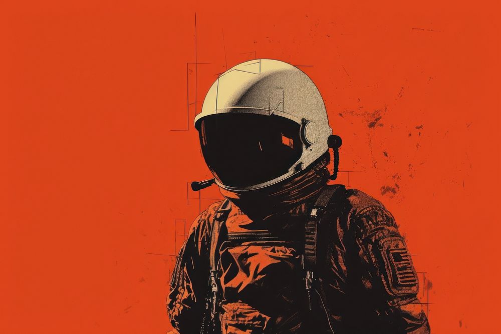 Astronaut helmet red protection.
