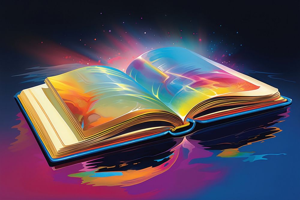 Airbrush art of a book publication literature education.