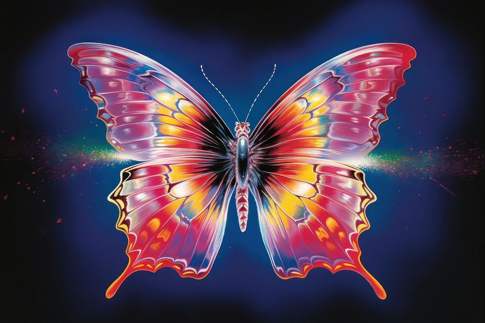 Airbrush art of a butterfly animal insect light.