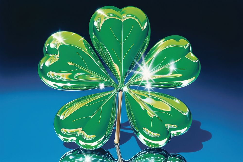 Airbrush art of a clover leaf green accessories chandelier.