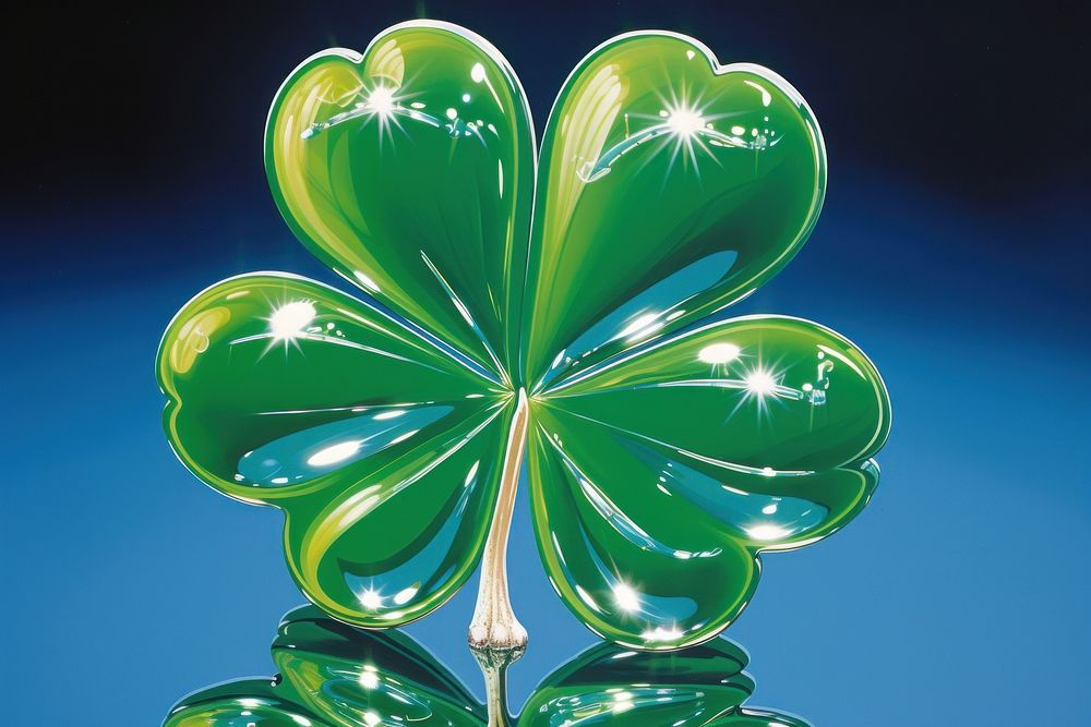 Airbrush art of a clover leaf green accessories chandelier.