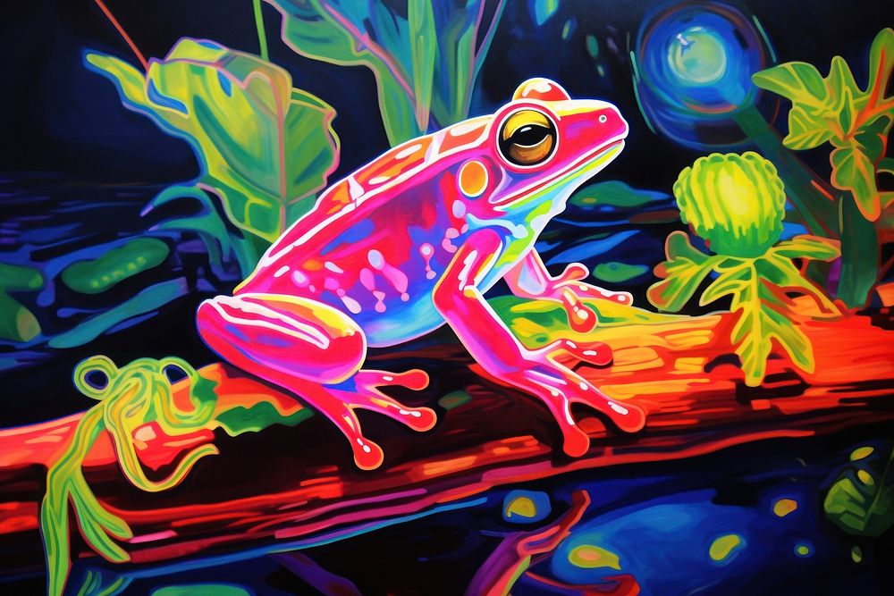 A frog amphibian wildlife painting.