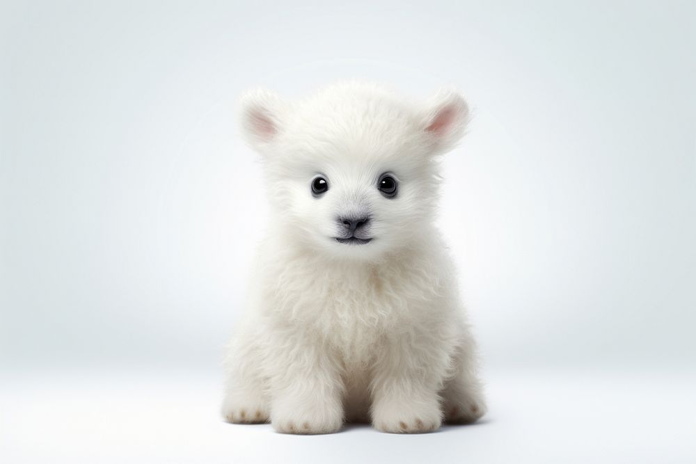 Baby animal mammal white pet.
