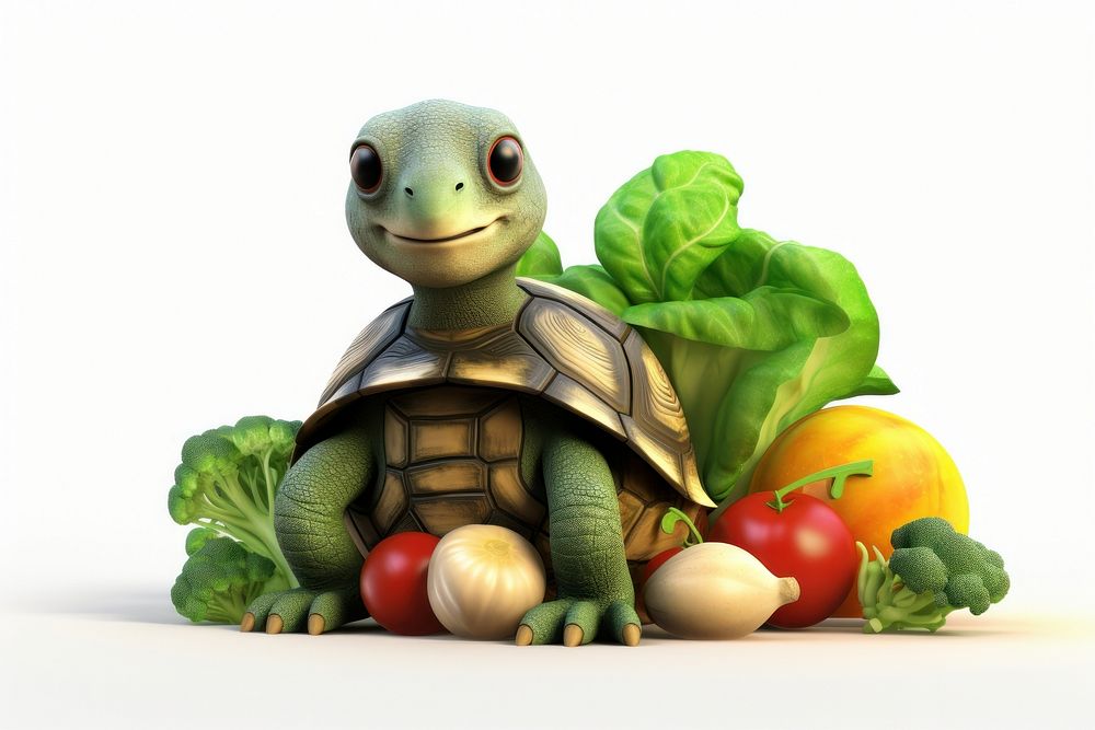Baby turtle vegetable reptile animal.