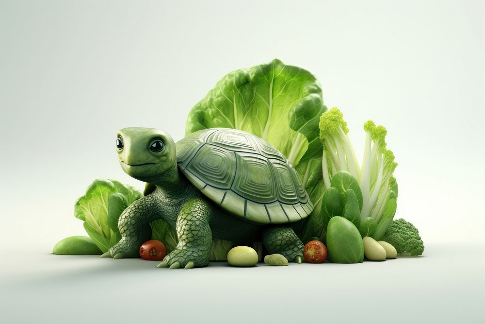 Baby turtle vegetable reptile animal.