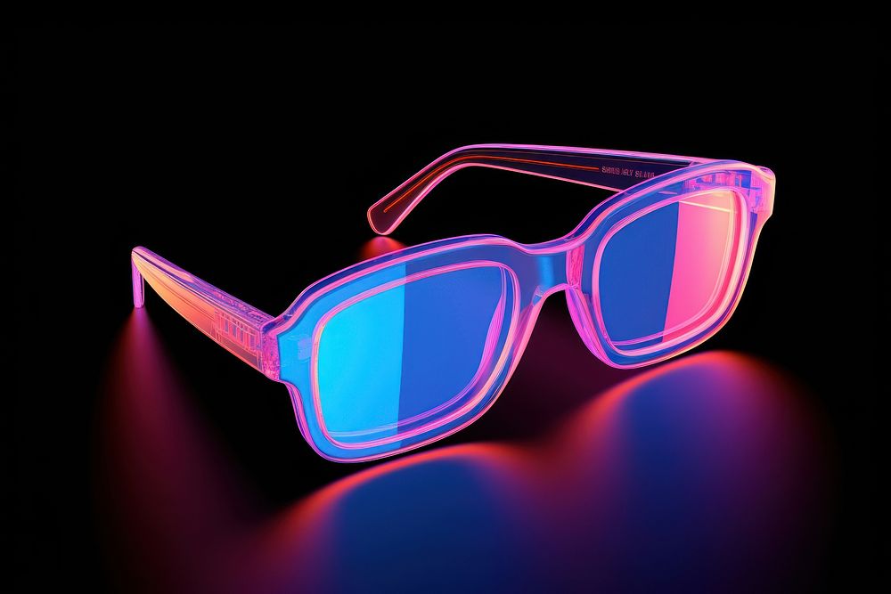 Neon sunglasses light neon illuminated.