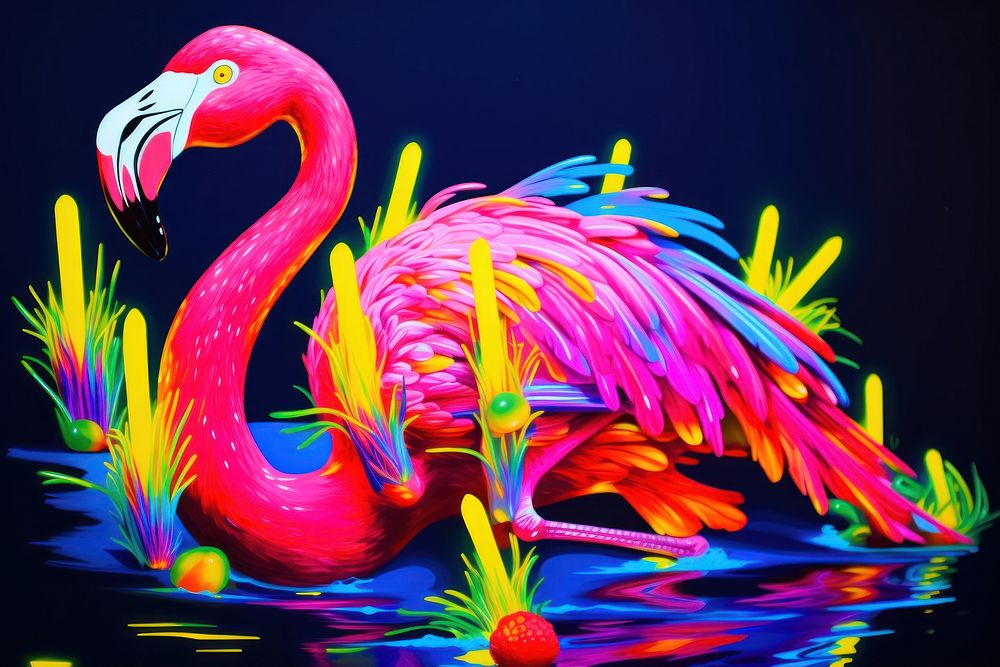 A flamingo outdoors animal nature.