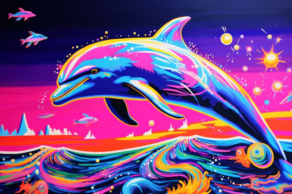 Dolphin painting animal mammal.