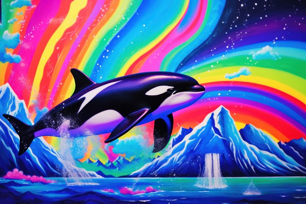 Killer whale painting outdoors nature.