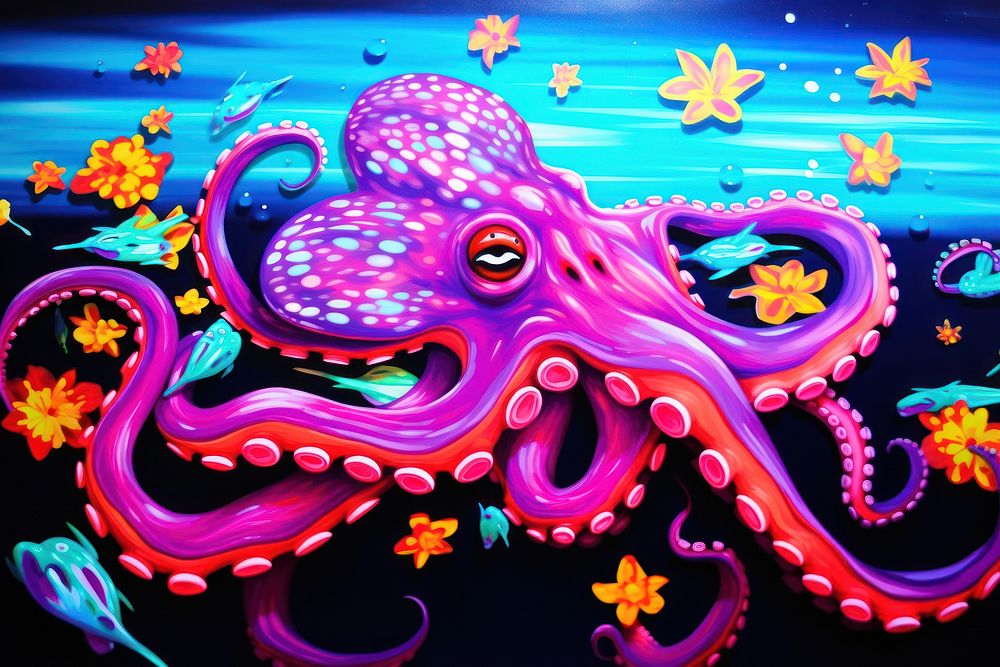 Octopus purple animal marine.