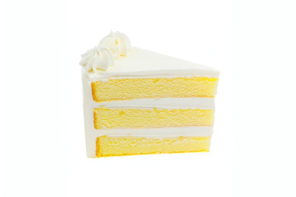 Vanilla cake dessert food white background.