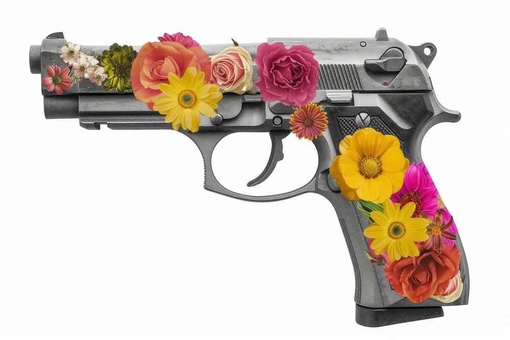 Flower gun handgun weapon.