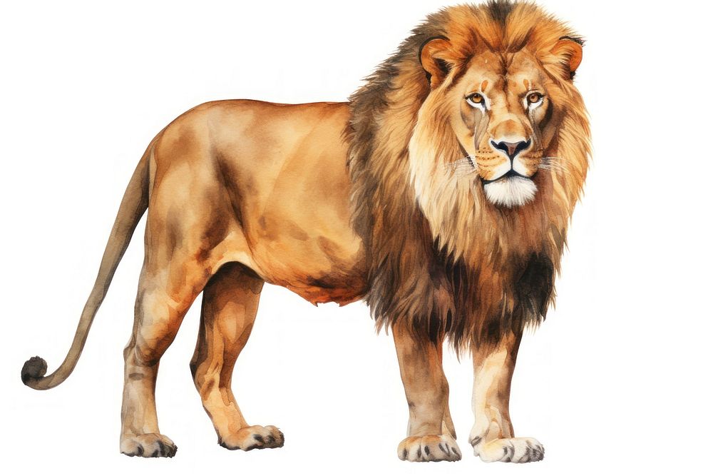 lion animal mammal white background. | Premium Photo Illustration ...