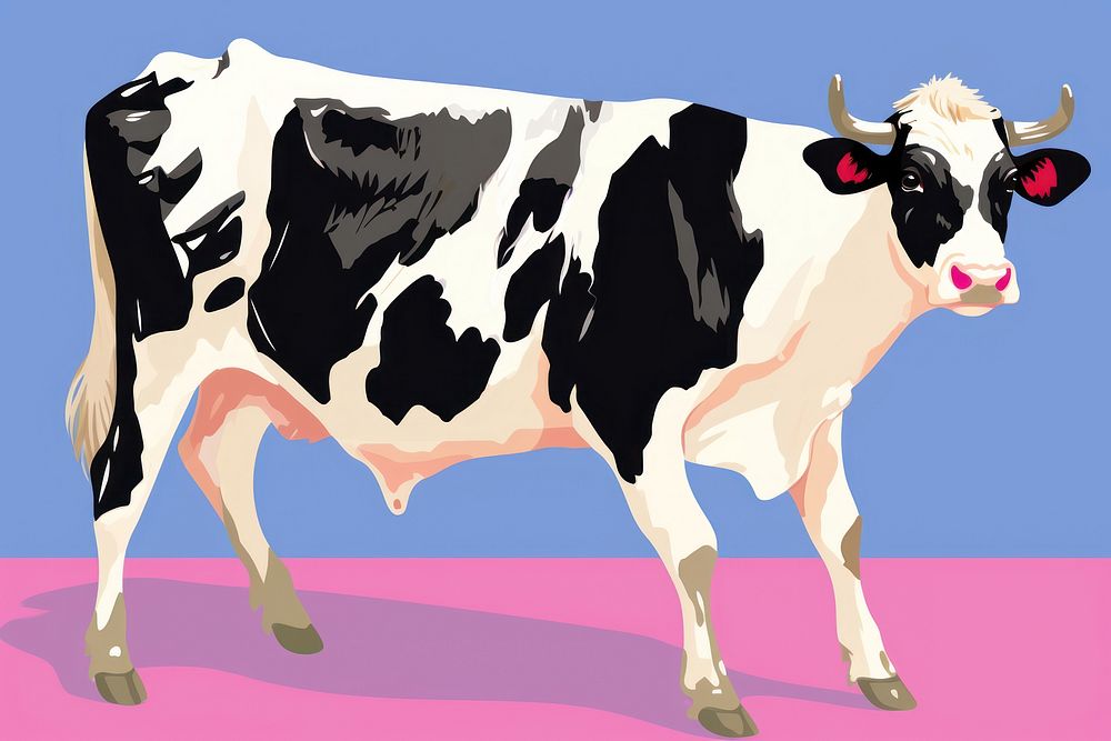 Cow wears sunglasses livestock mammal cattle.
