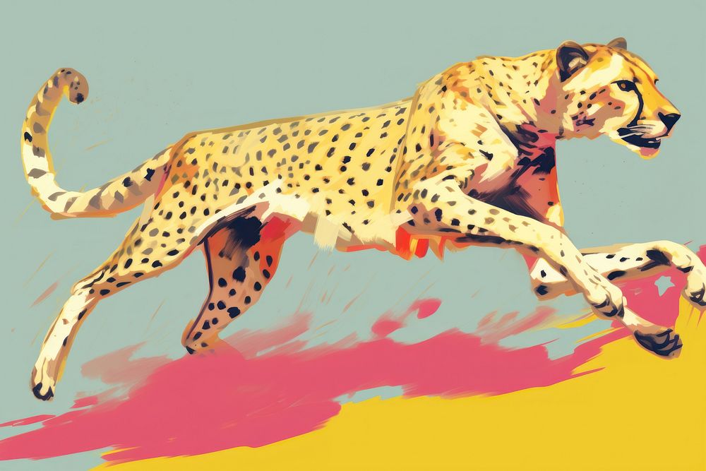 Cheetah running animal mammal carnivora.