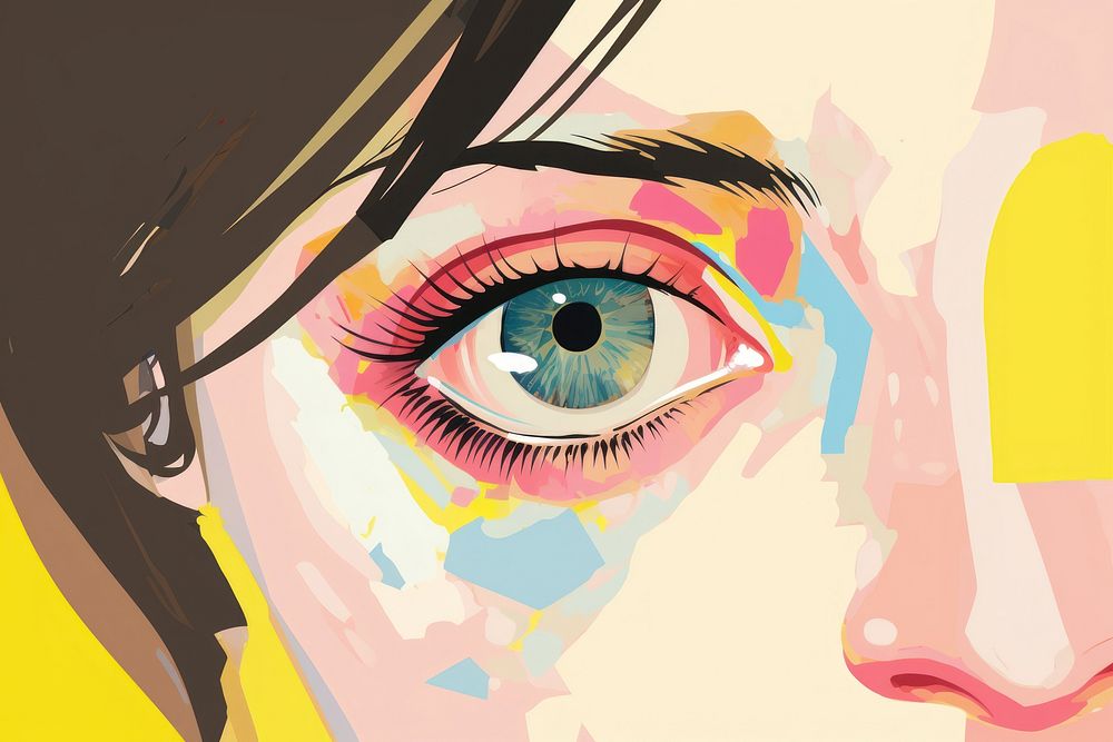 Eye full tear painting graphics drawing.