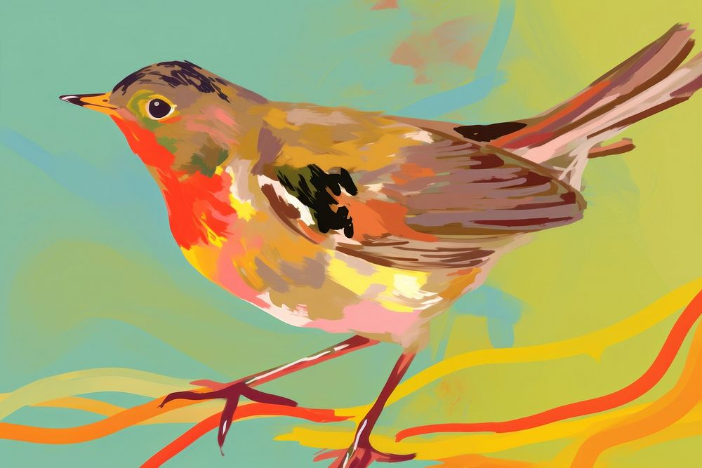 Robin painting animal bird.