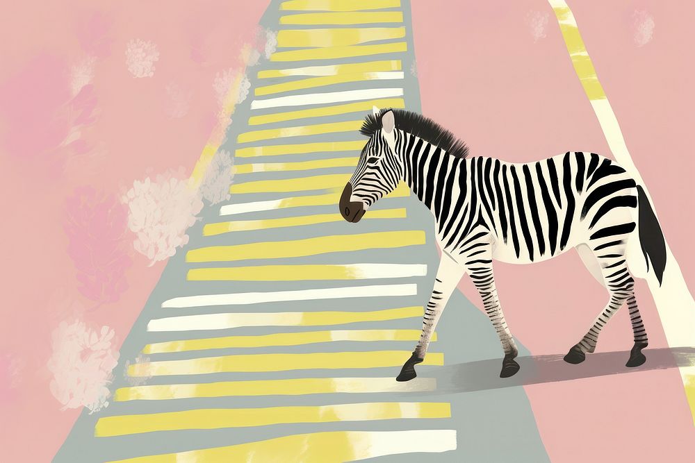 Zebra walk over crosswalk background wildlife animal mammal.