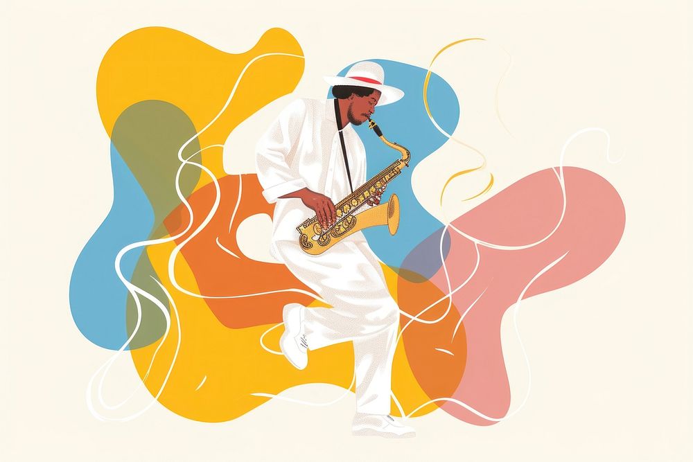 Jazz musician of different playing musical instrument and singing adult performance creativity.