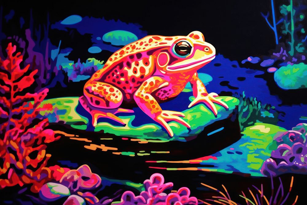 A toad purple amphibian wildlife.