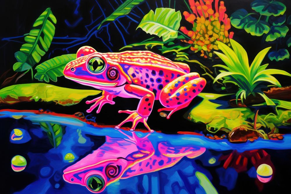 A frog purple amphibian wildlife. | Premium Photo Illustration - rawpixel