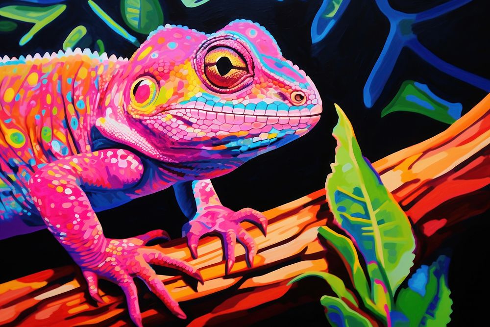 A lizard painting reptile animal.