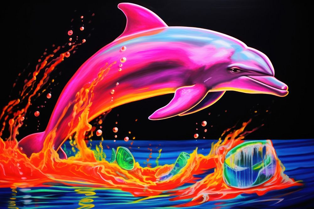 Dolphin outdoors painting animal.