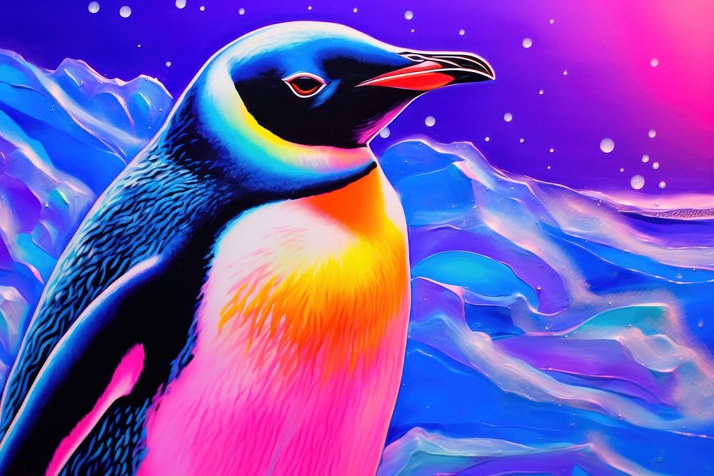 Emperor penguin animal purple bird.