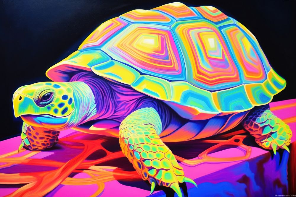 Sulcata Tortoise painting tortoise reptile.