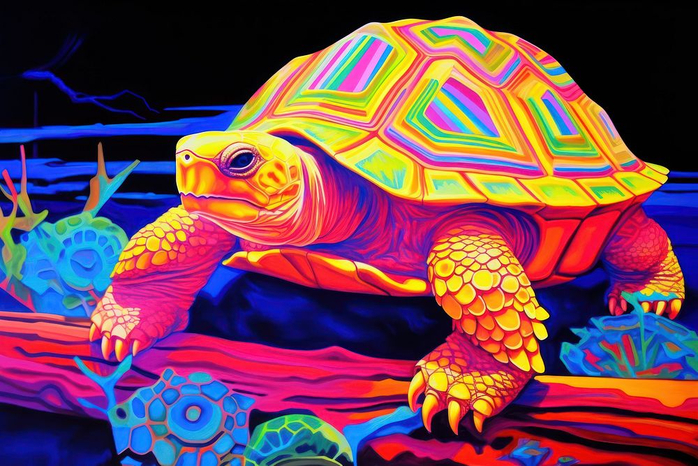 Sulcata Tortoise painting tortoise reptile.