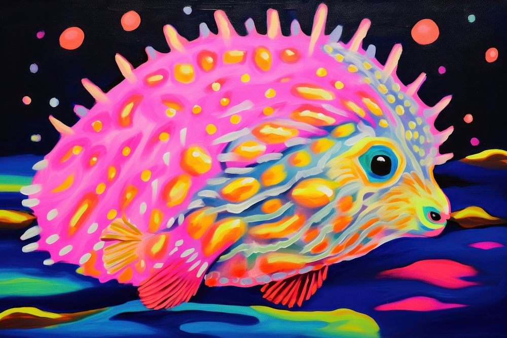 Pufferfish painting pattern animal.