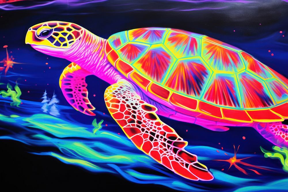 Turtle painting reptile animal.