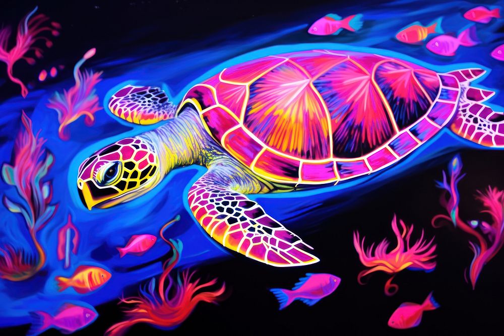 Turtle painting reptile pattern.