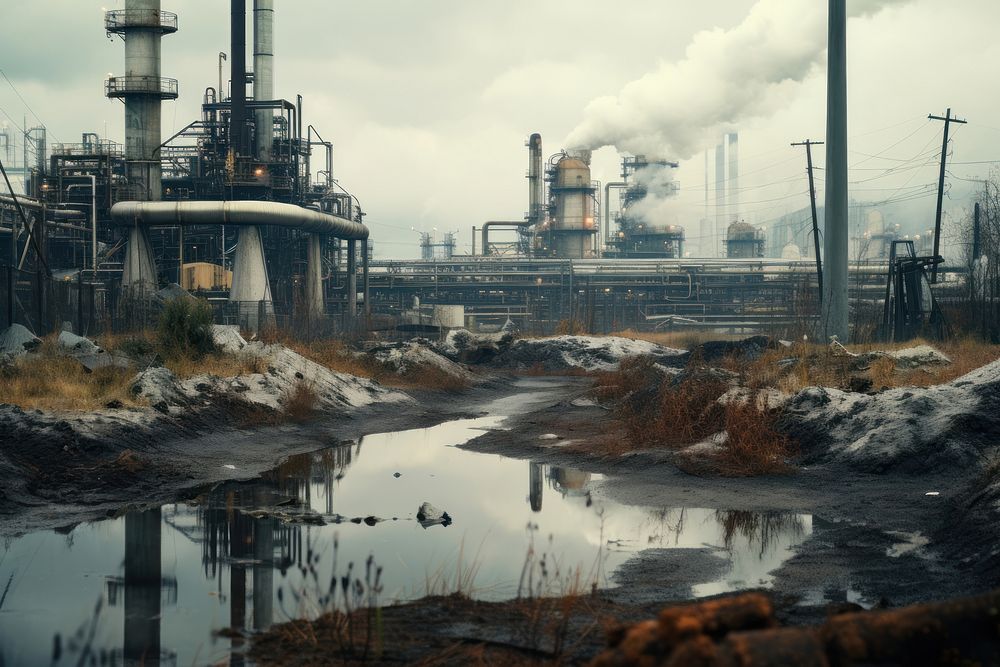 Chemical enterprise plant architecture pollution refinery.