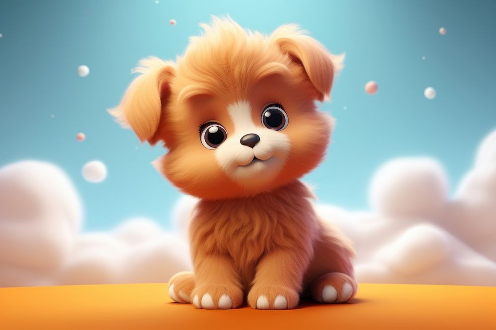 Cute baby dog background cartoon mammal animal.