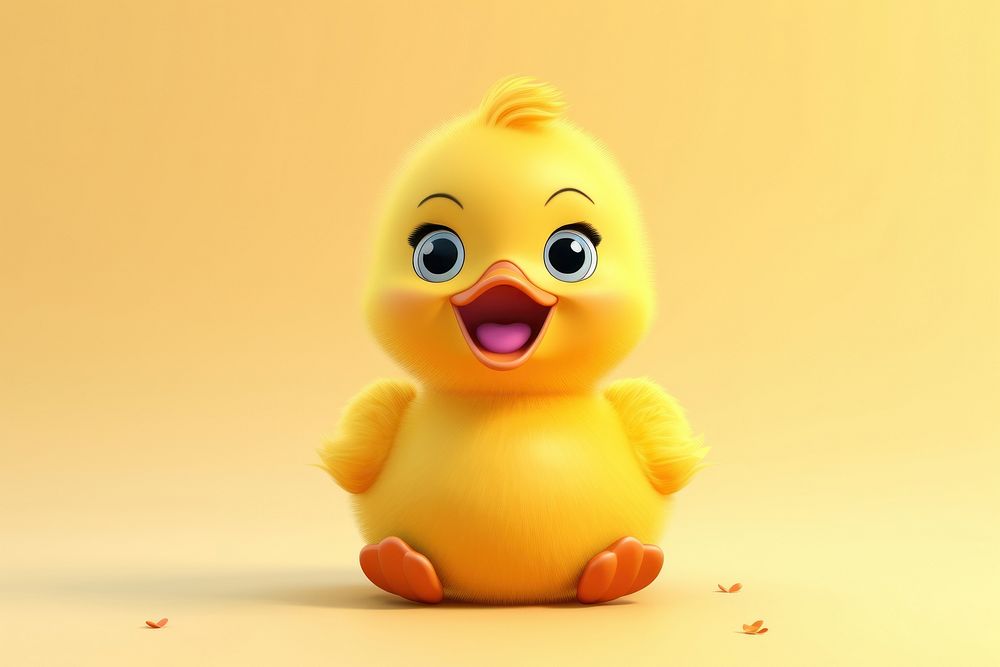 Cute baby duck background cartoon toy anthropomorphic.